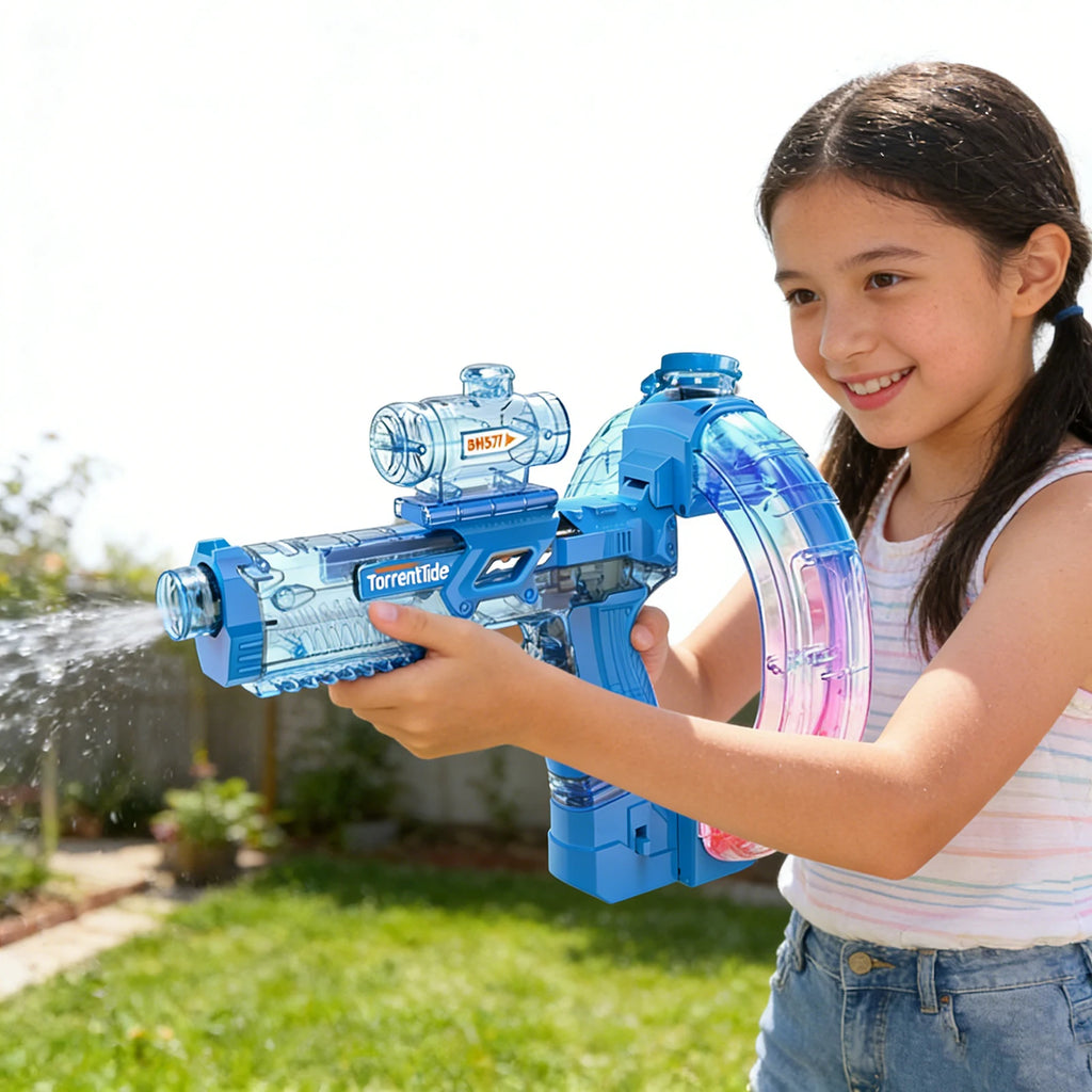 Children Automatic Squirt Blaster Toy 800ml Water Tank Squirt Gun Christmas Birthday Gifts for Children and Adult