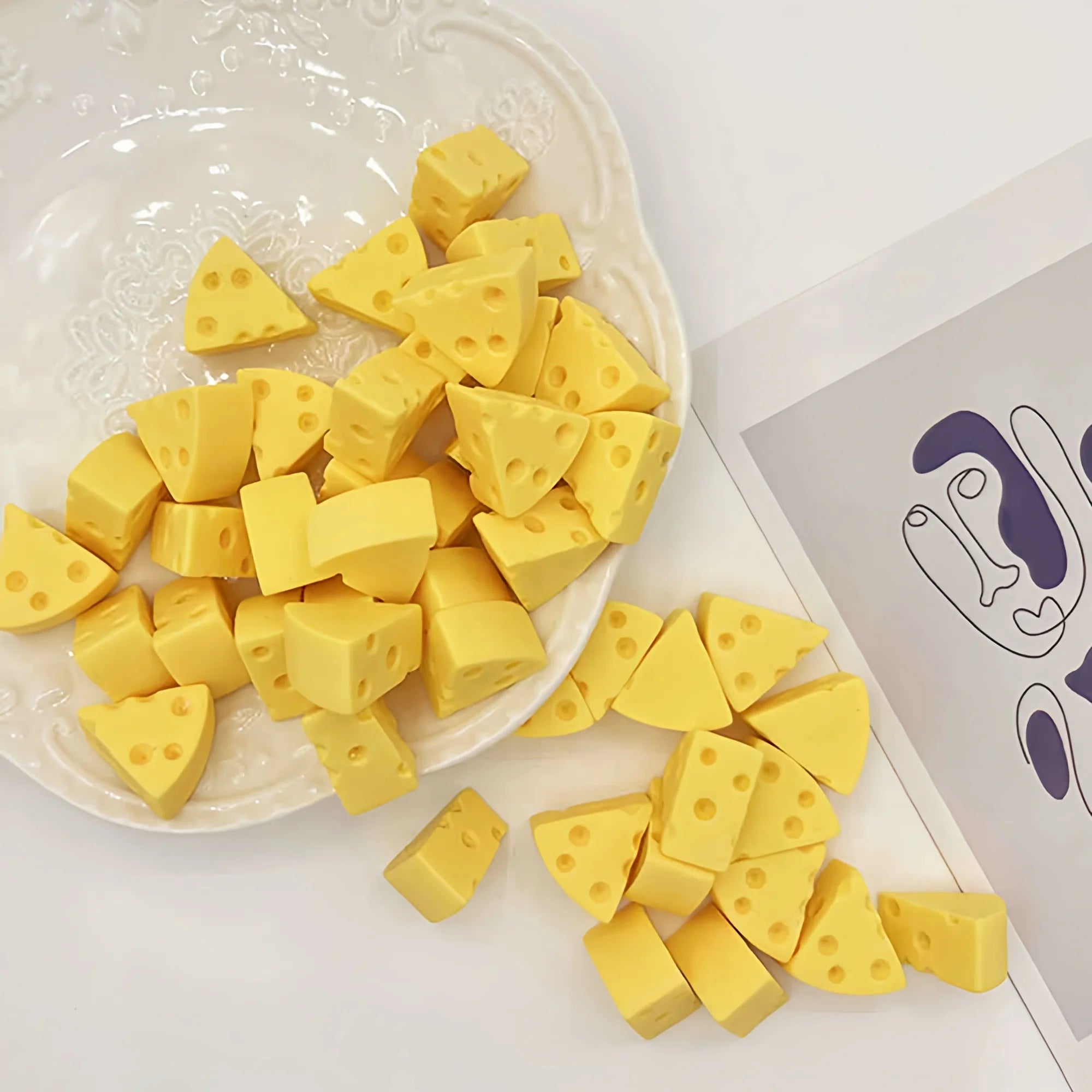 Squishy Simulated Cheese Squeeze Toy Milk-flavored Food Sensory Toy Soft Stress Relief Slow Rising Fidget Toy for Friends Gifts