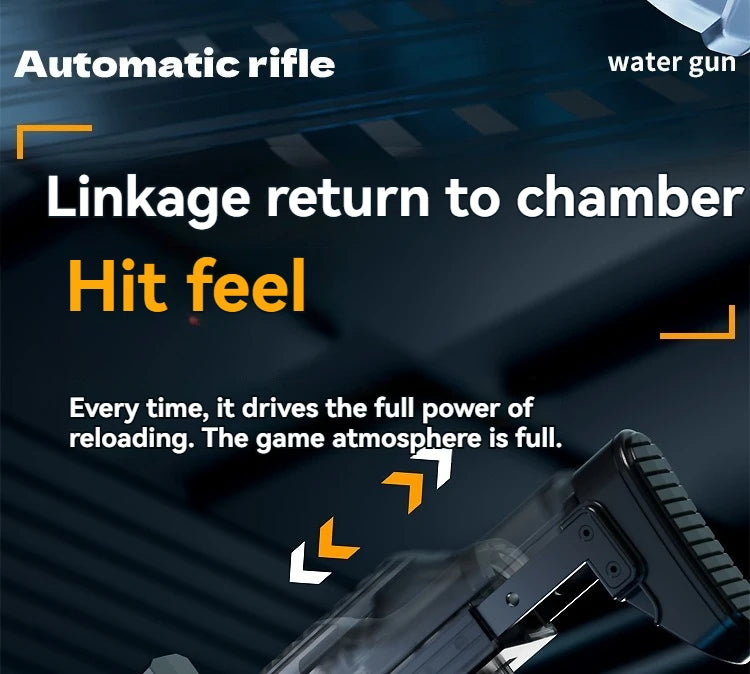 Summer Outdoor Large Capacity Electric Shooting Water Gun Toy, MK3 Large Fully Automatic Water Gun With Lights Gift