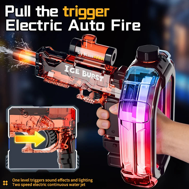 Electric Water Gun with Long Battery Automatic Water Blaster  for Summer Beach Pool Outdoor Party Games Ideal Children Gift
