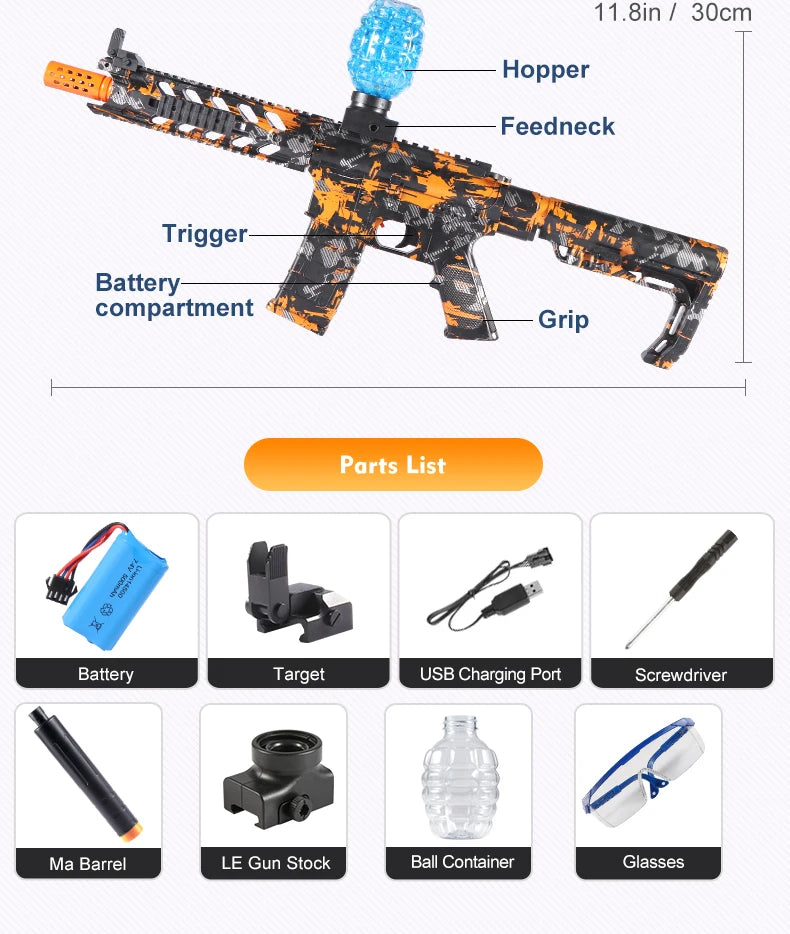 M416 Electric  Blaster Gun Toys, Rechargeable, Automatic Outdoor Toys for Team Activities, Perfect Gift(Bullets Excluded)