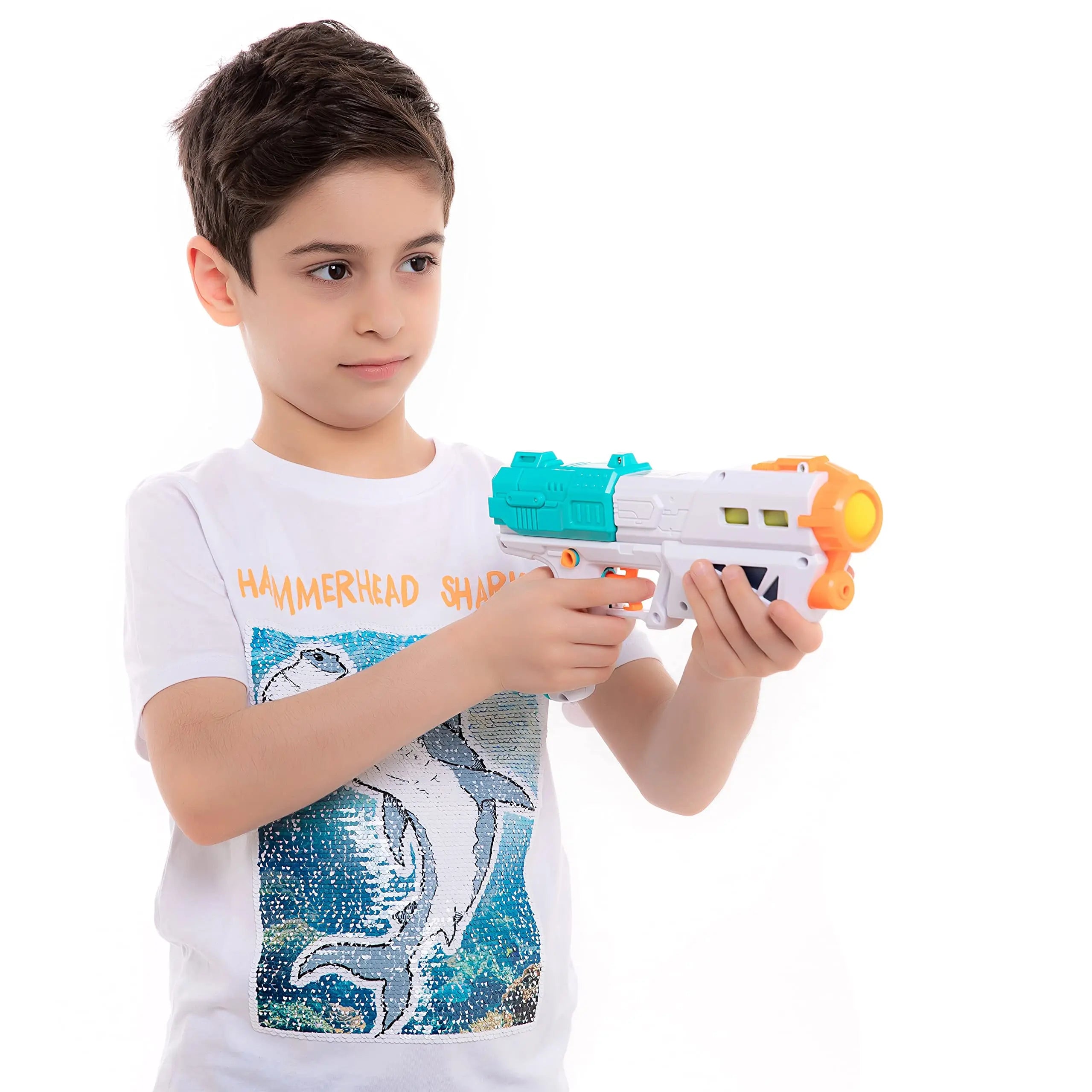 Super Water Gun Blaster Pistol Foam Ball Popper Air Toy Guns with 12 Foam Balls Kids Shooting Game Squirt Guns for Swimming Pool