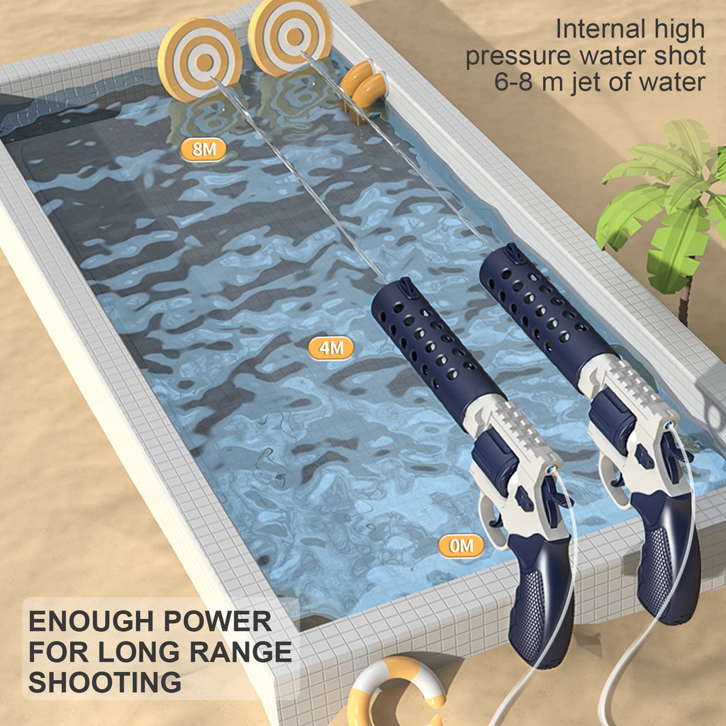 Summer Electric Backpack Automatic Revolver Water Gun Fights Toy Water Absorbing Guns Outdoor Beach Swimming Pool Toys for child