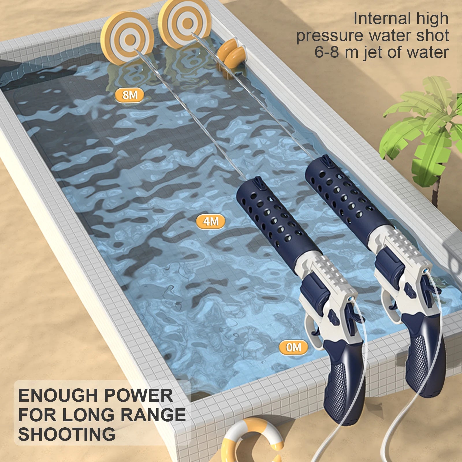 Summer Electric Backpack Automatic Revolver Water Gun Fights Toy Water Absorbing Guns Outdoor Beach Swimming Pool Toys for child