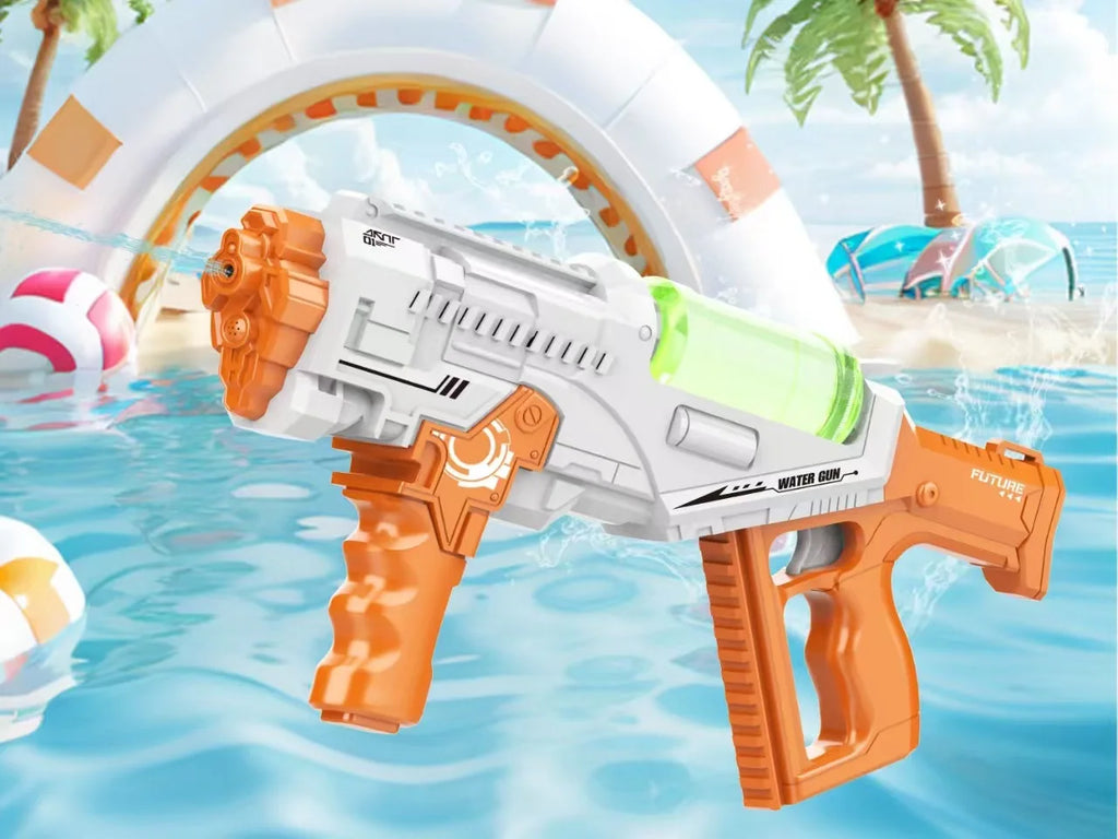 Large Capacity Automatic Water Gun Continuous Firing with Lights Rechargeable Electric Water Guns Beach Party Game Kids Boys Toy