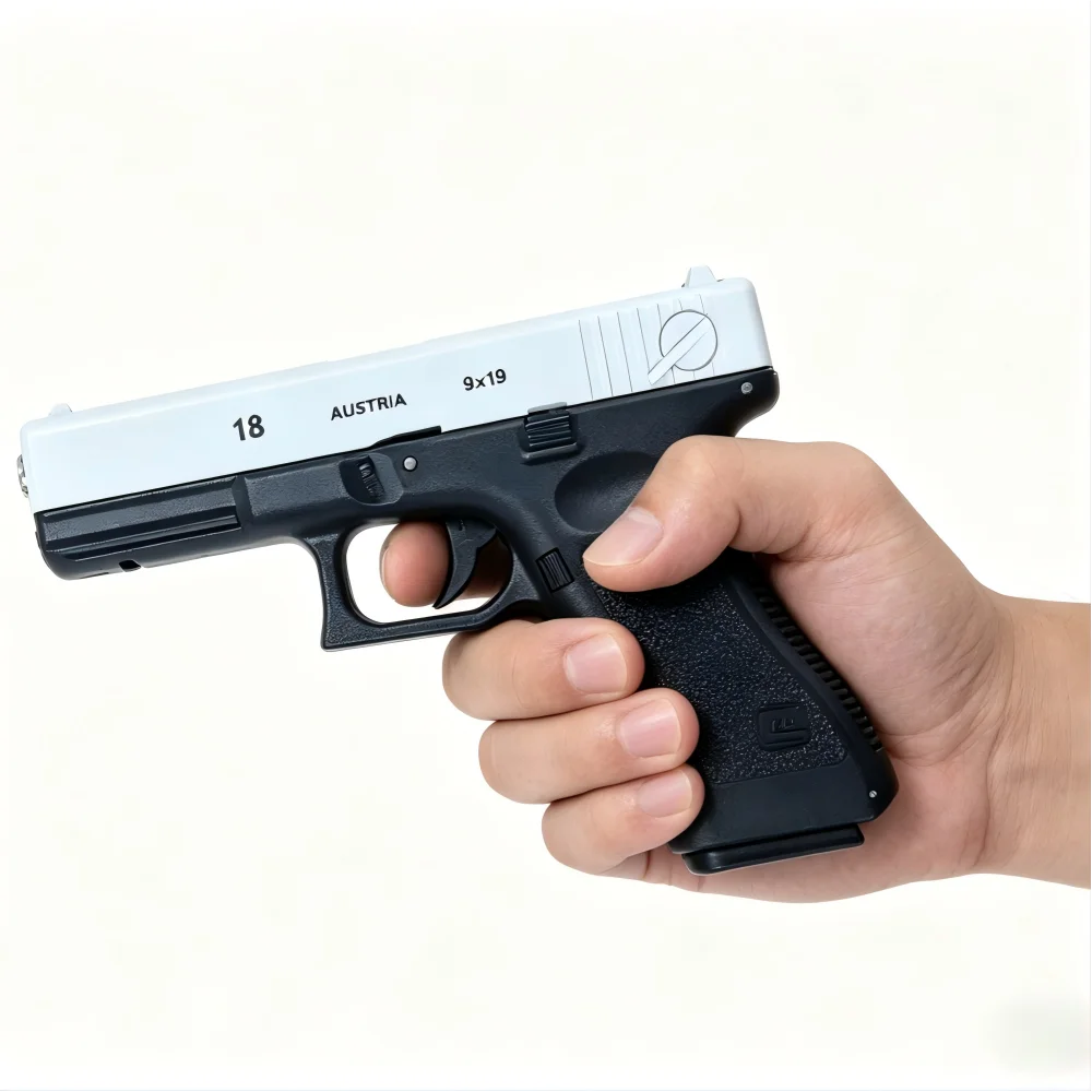 Upgraded G18 Gel Blaster Empty Magazine Hold Open, Realistic 9x19 Soft Bullet Toy Gun with Gel Beads, CS Battle Toy for Out