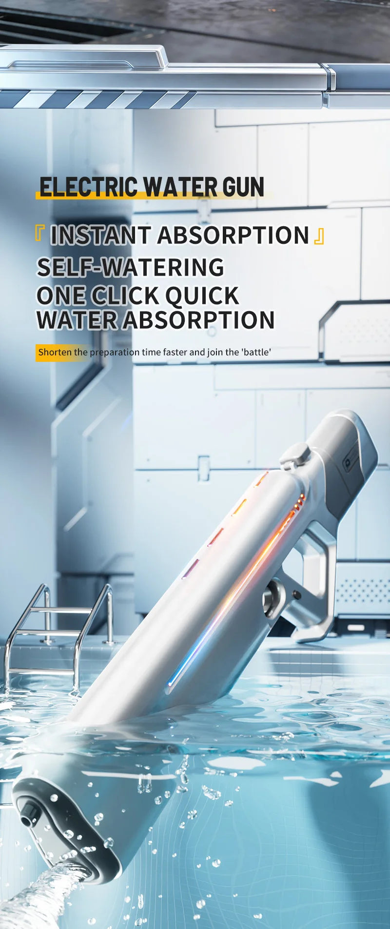 Electric Water Guns For Adults Powerful Squirt Automatic Water Suction Water Blasters Summer Outdoor Beach Toy For boys Kid Gift