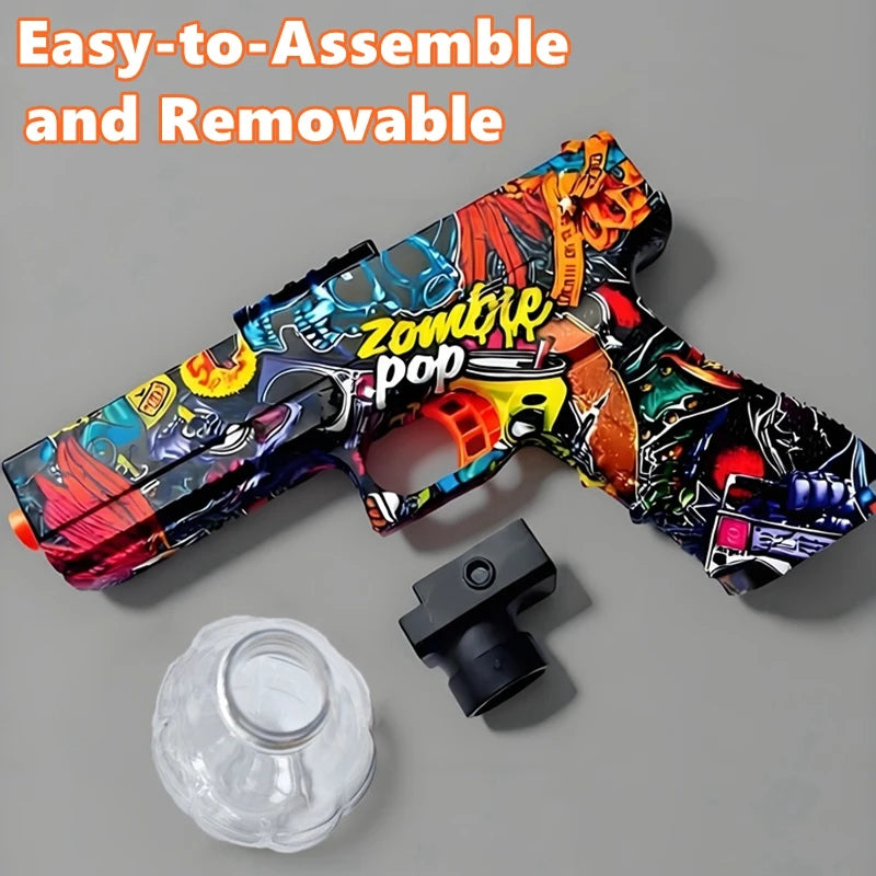 Electric Burst Splatter Blaster Toy Gun Gel Blaster Outdoor Shooting Games Gift for Boy Kids Adults (Bullets Excluded)