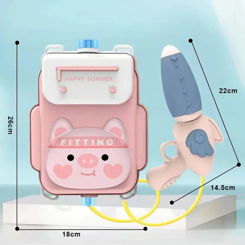 Toy water gun,Children Summer Outdoor Mini Cartoon Animals Baby Backpack Water Gun Beach Pool Party Fight Gun Toy for Kids Favor
