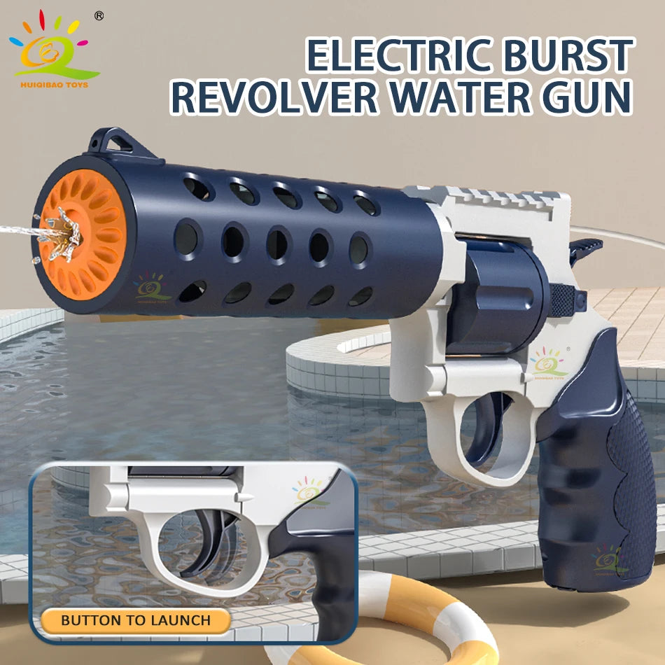 Revolver Electric Automatic Water Gun Backpack Pistol Firing Waters Fight Summer Outdoor Beach Swimming Pool Shooting Game Toys