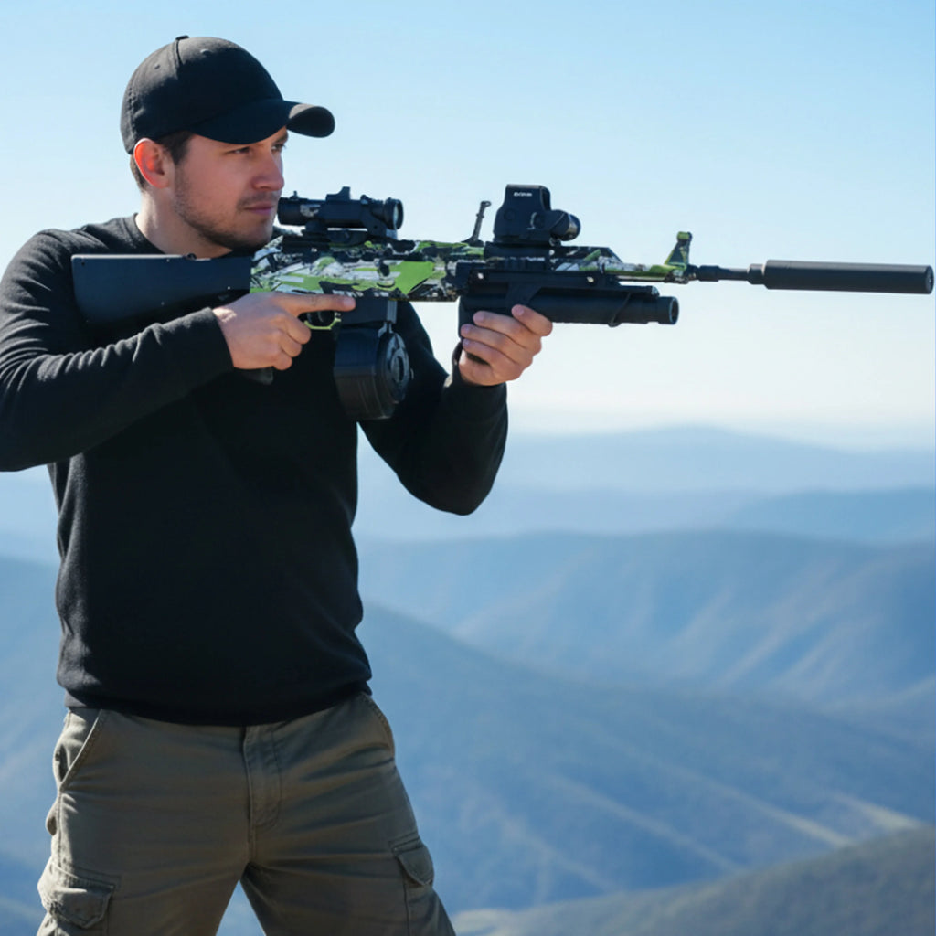 AK47 Gel Blasters Sniper Rifle - 32M Extreme Range, Full Auto Electric Gel Ball Blaster Gun for Adults, Outdoor Shooting Games