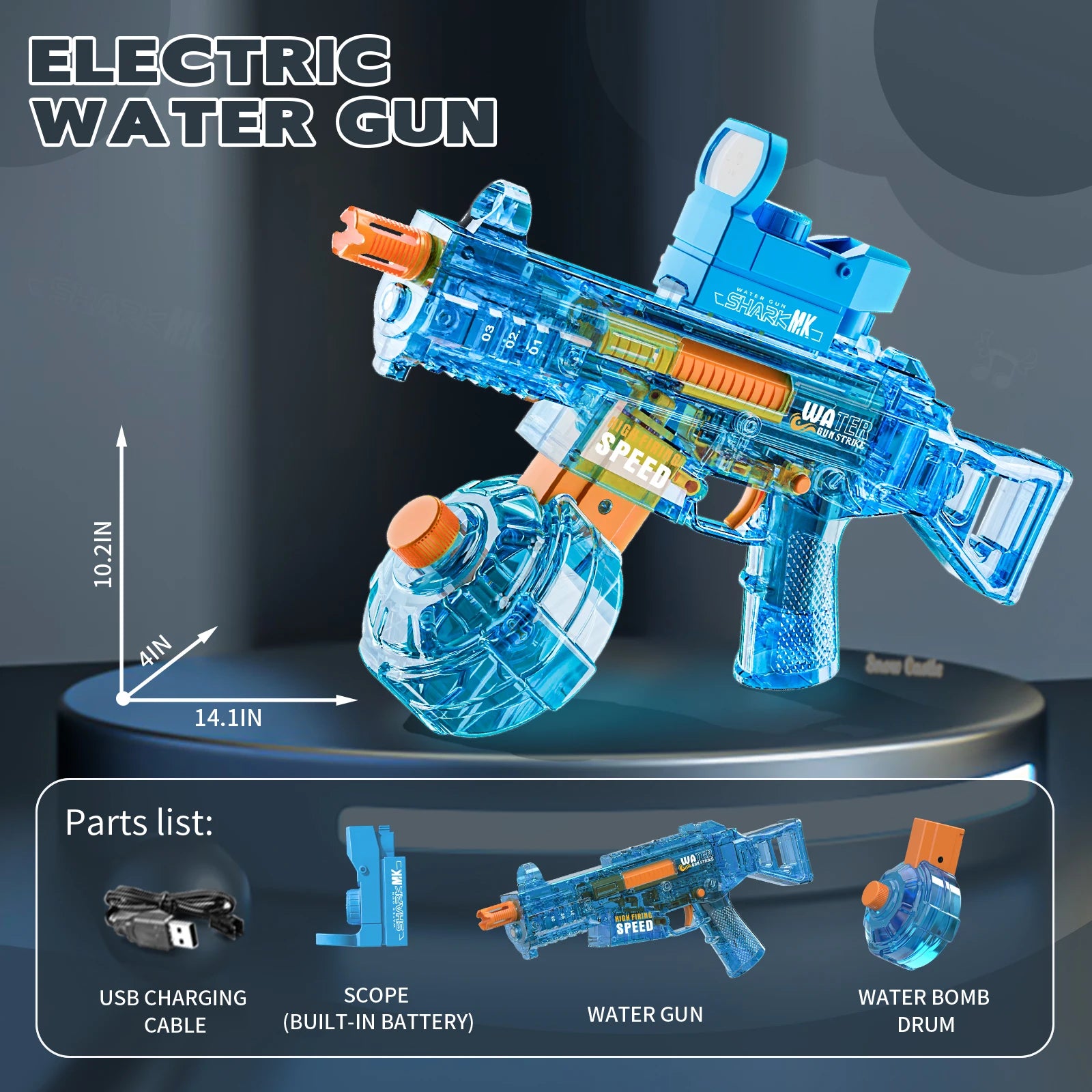 Electric Water Blaster Gun Children Automatic Water Pistol WaterGun with Led Light Summer Outdoor Game Party Toy for Adults Kids