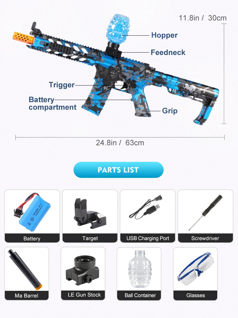 M416 Electric  Blaster Gun Toys, Rechargeable, Automatic Outdoor Toys for Team Activities, Perfect Gift(Bullets Excluded)