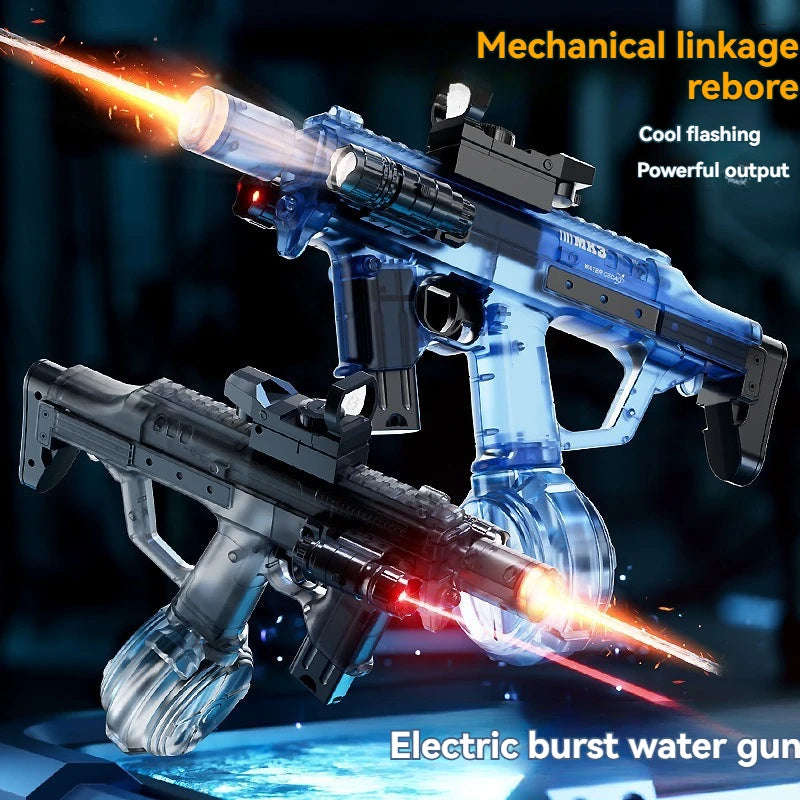 Summer Outdoor Large Capacity Electric Shooting Water Gun Toy, MK3 Large Fully Automatic Water Gun With Lights Gift