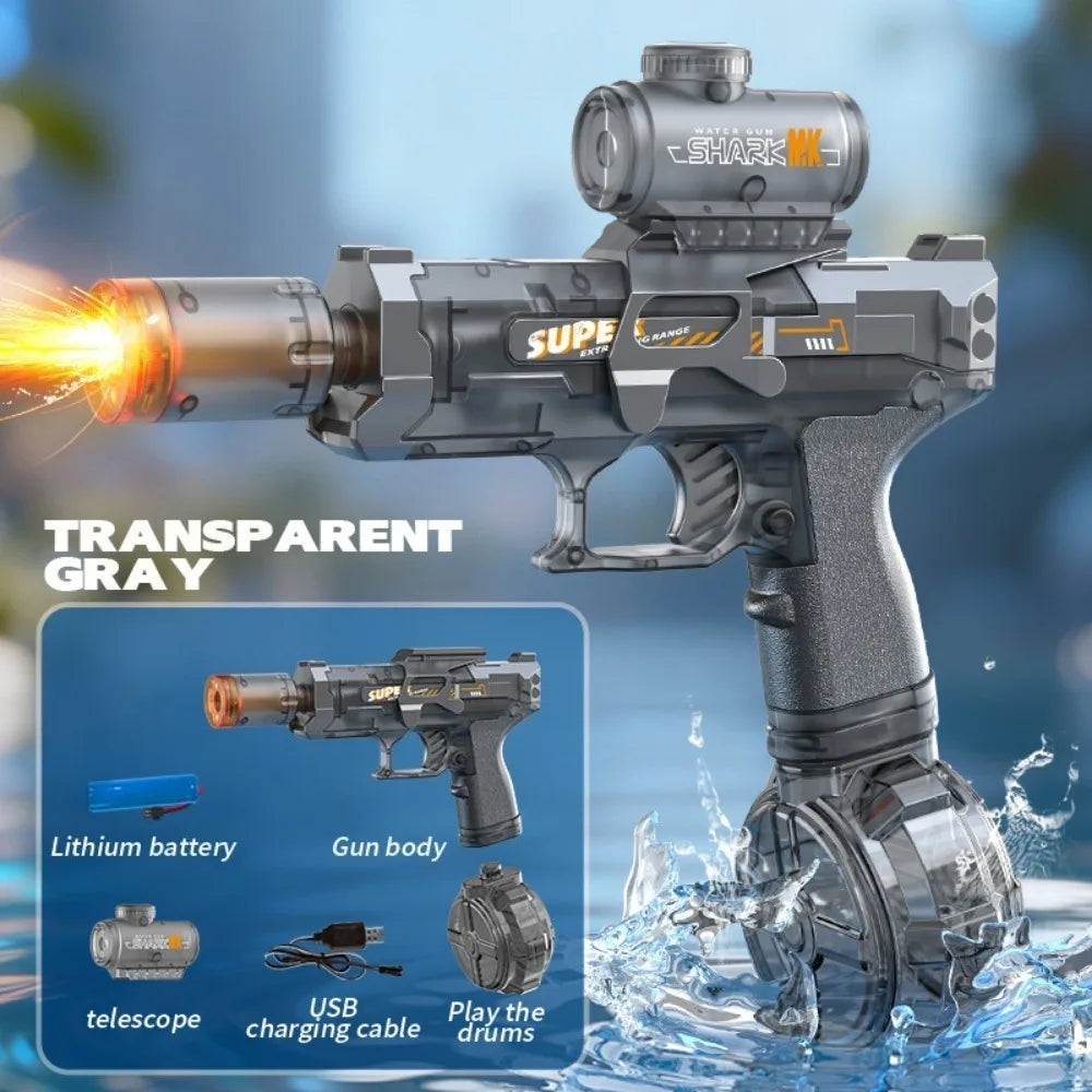 Electric Submachine Water Blaster Full Automatic Continuous Shooting Long Range Design for Summer Water Battles and Pool Fun