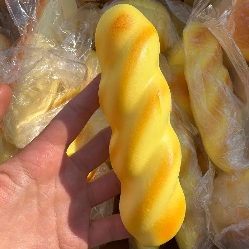 Wet Soft Twisted Dough Sensory Fidgets Toys Fake Food Squishy Simulated Bread Squeeze Toy for Adults Hand Exercise Squeeze Gifts