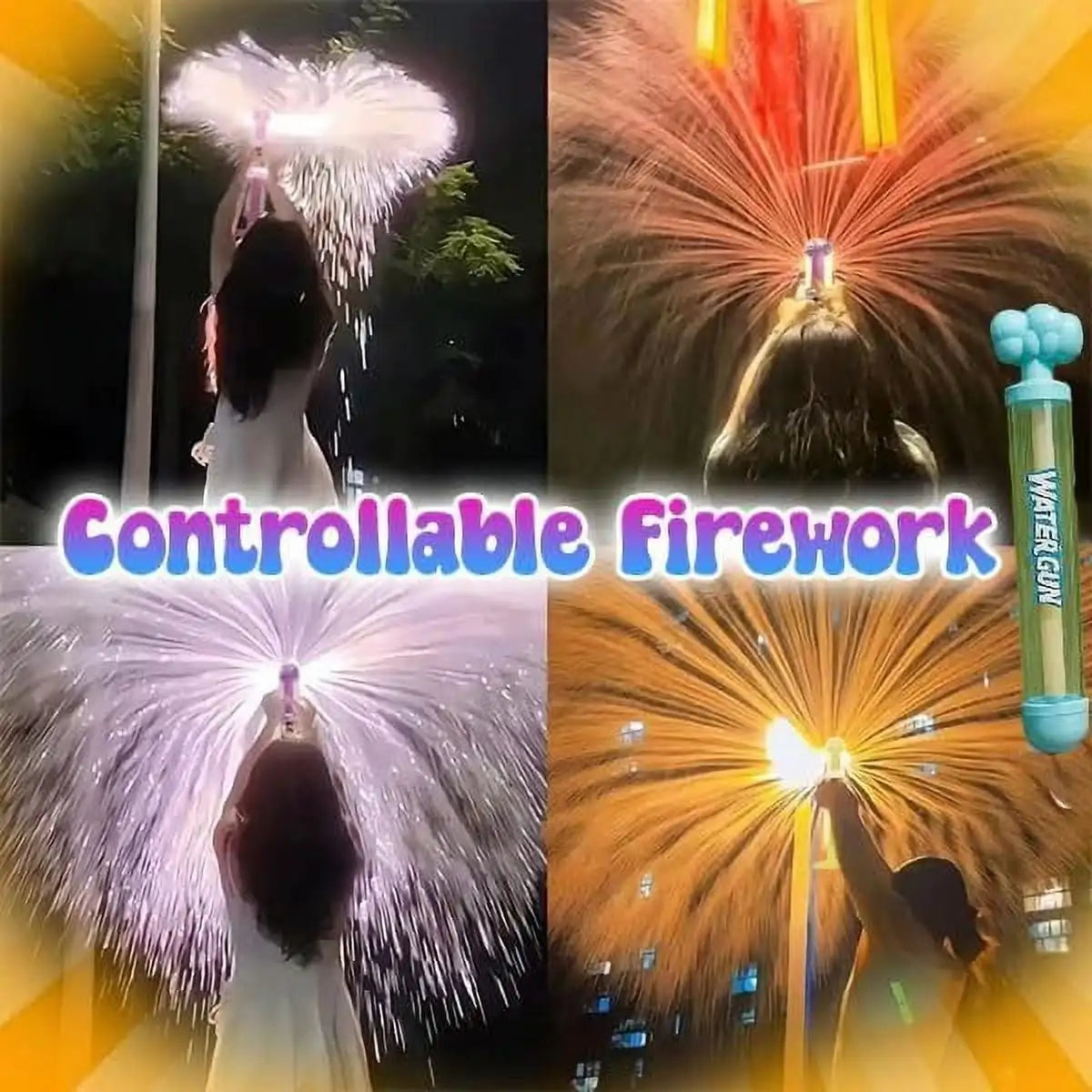Fireworks Water Gun: High Pressure Pull-Out Water Blaster, Summer Beach Pool Toy, Outdoor Splash Game Prop for & Adults