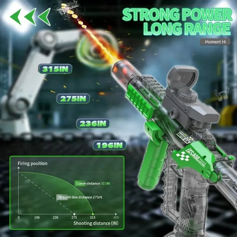 High Pressure Electric Toy Water Gun Fully Automatic Long Range Water Blasters Shooting Game Suitable for Outdoor Beach Swimming