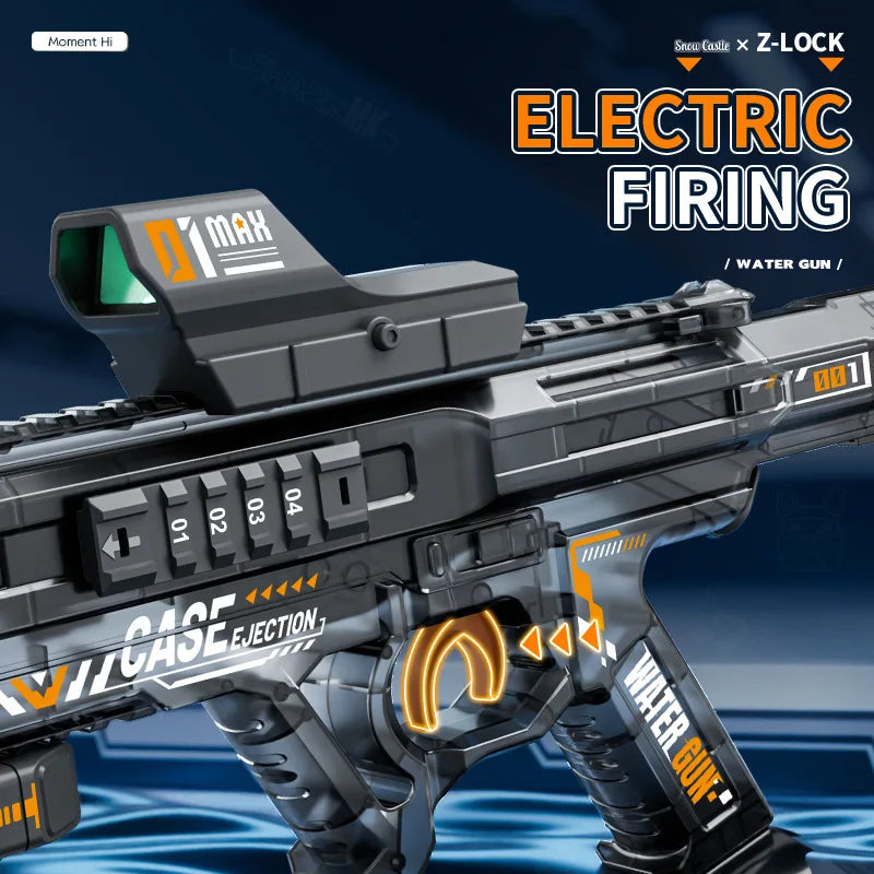 Flame Effect Electric Water Guns For Powerful Squirt Automatic Water Suction Water Blasters Summer Outdoor Beach Toy For Gift