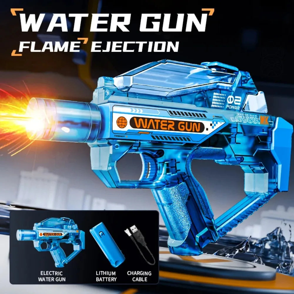 Electric Submachine Water Blaster Full Automatic Continuous Shooting Long Range Design for Summer Water Battles and Pool Fun