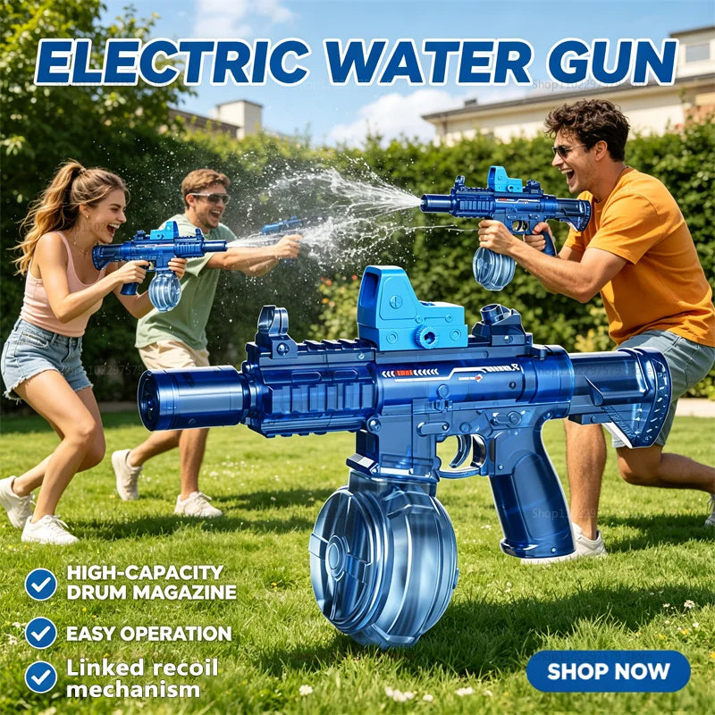 Electric Water Gun For Kids Adults Fully Automatic Water Pistol With LED Light Children's Garden Outdoor Pool Beach Water Toys