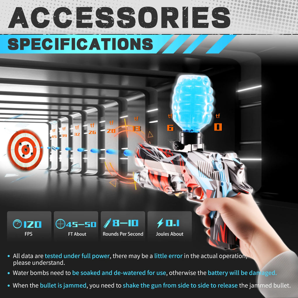 2-Pack Gel Ball Blaster, Electric Auto-Fire Splatter Gun,Outdoor/Indoor Games (Ages 14+)