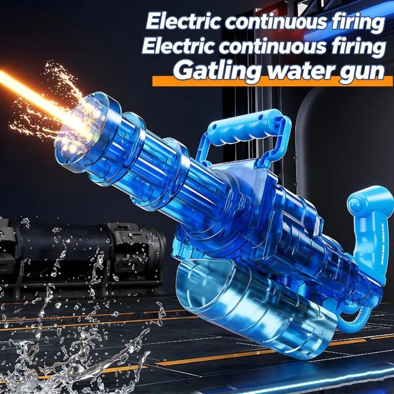 SSAuto Gatling Water Cannon Rotating High-Pressure Large Capacity Gatling Water Gun Toy Adults Outdoor Summer Fun Play Kid Gifts