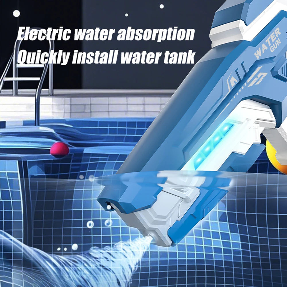 Electric Continuous-Fire Water Gun Toy High-Pressure Long-Range Automatic Water-Suction Spray Gun For Outdoor Children Pool Toys