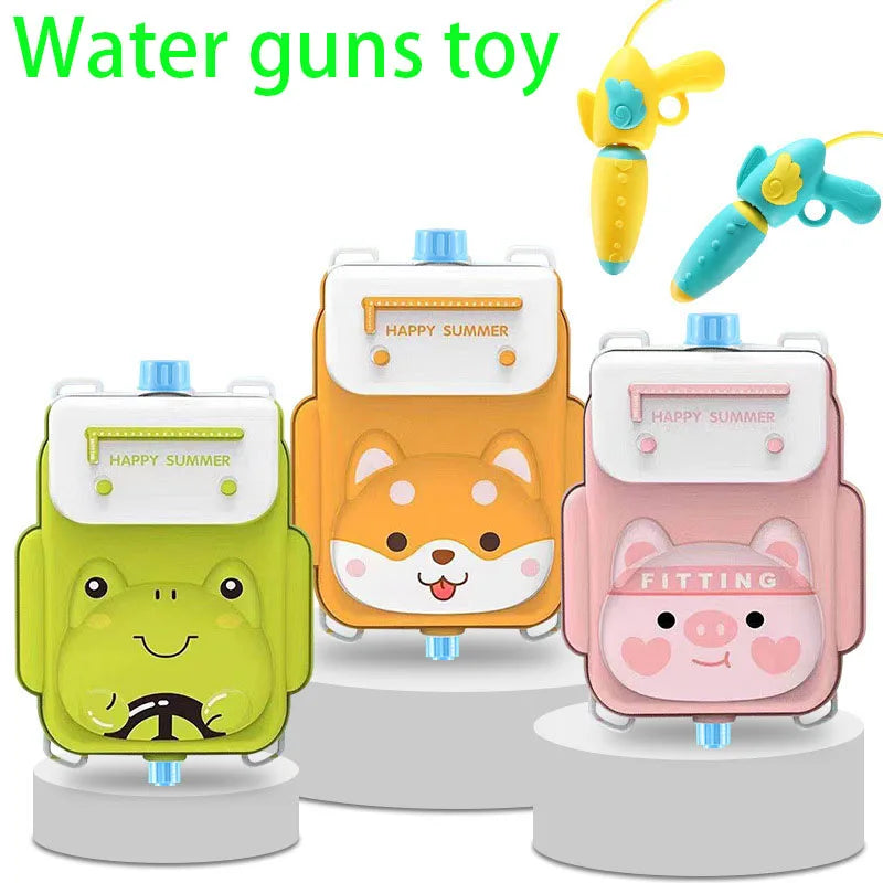 Toy water gun,Children Summer Outdoor Mini Cartoon Animals Baby Backpack Water Gun Beach Pool Party Fight Gun Toy for Kids Favor
