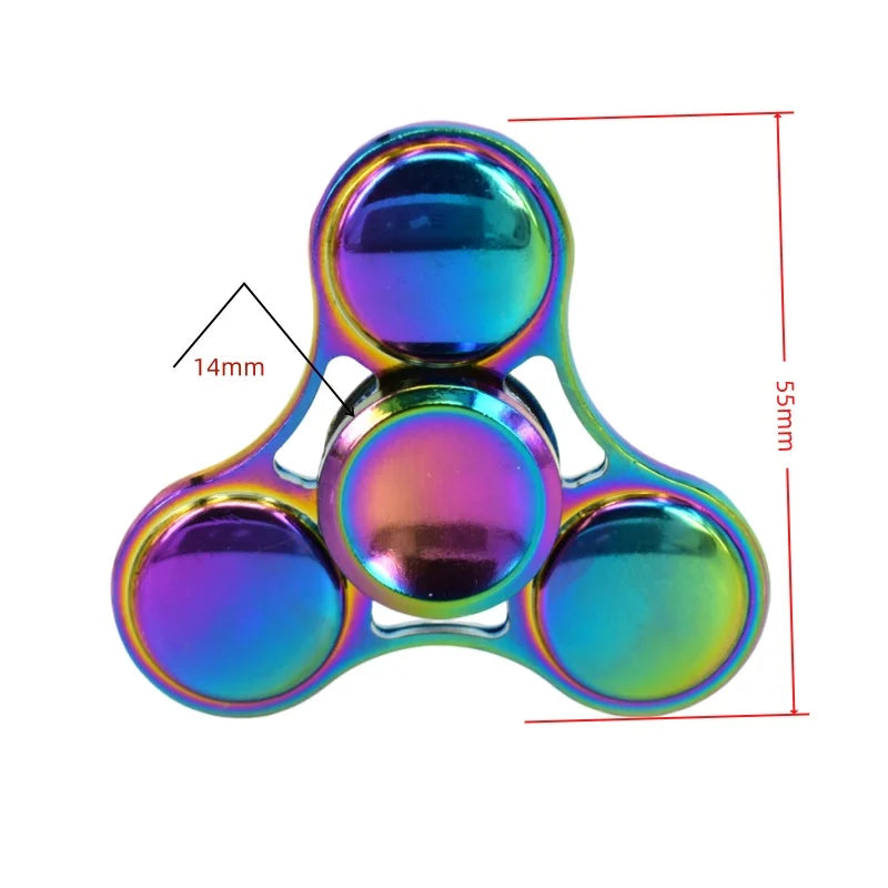 Rainbow Fidget Spinner Toys Metal UFO Small Handheld Finger Spinners Gift for Kids Adults Spinning Top Focus Desk Fingertip
