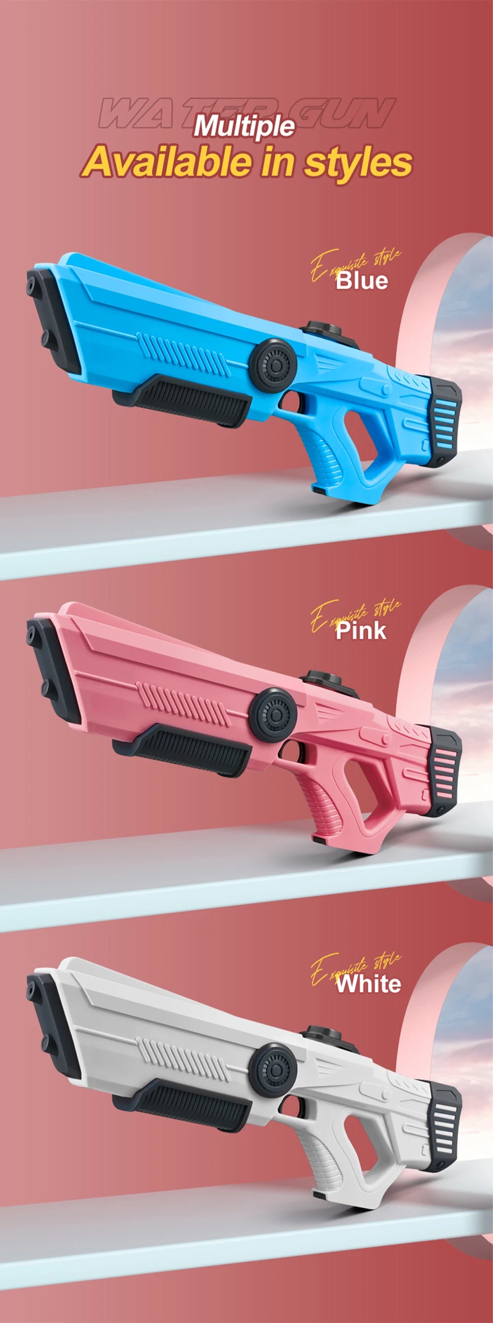 Electric Water Guns For Adults Powerful Squirt Automatic Water Suction Water Blasters Summer Outdoor Beach Toy For boys Kid Gift