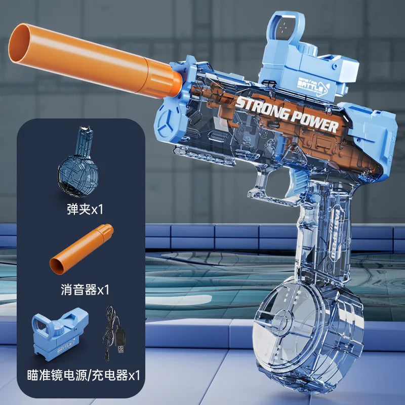 Water Gun Electric Automatic Rapid-Fire High Pressure Rechargeable Water Blaster for Summer Outdoor Water Play Toy for Kids