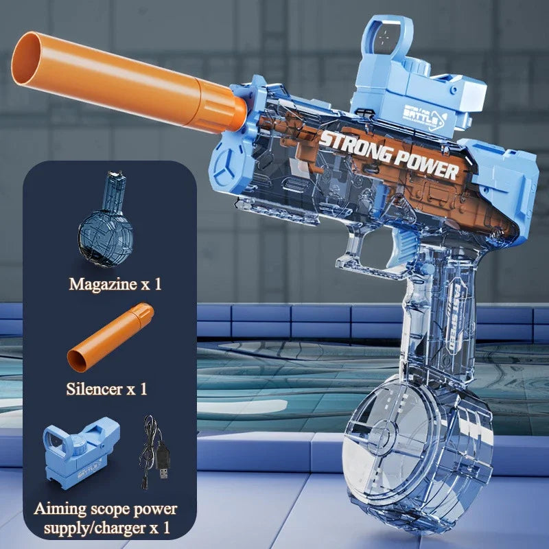 Water Gun Electric Automatic Rapid-Fire High Pressure Rechargeable Water Blaster for Summer Outdoor Water Play Toy for Kids