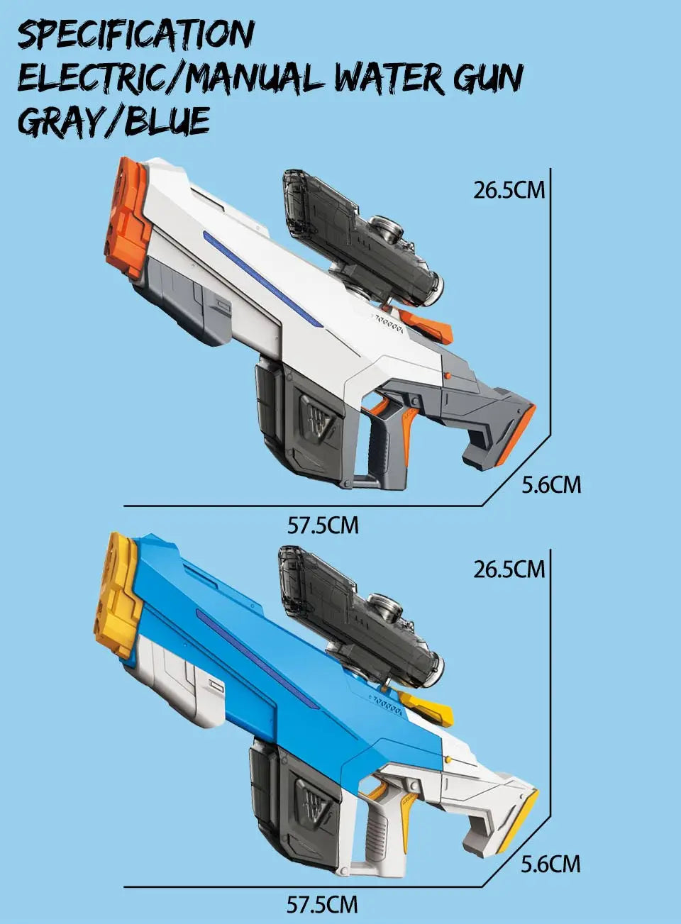 Electric Water Gun  for Adults  Kids Gift High-pressure Strong Energy Automatic Water Spray Beach Pool Outdoor Toys