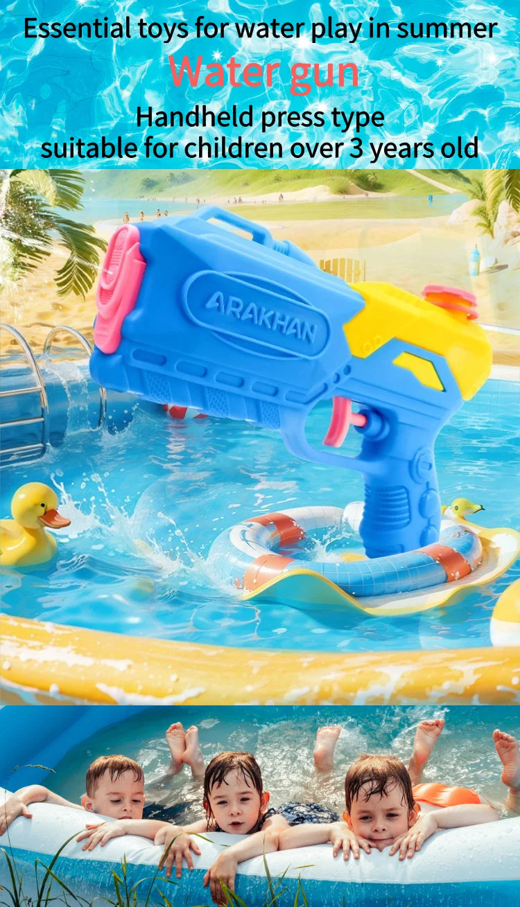 New Air Pressure Manual Water Gun, Random Color, Essential Outdoor Water Toy for Kids