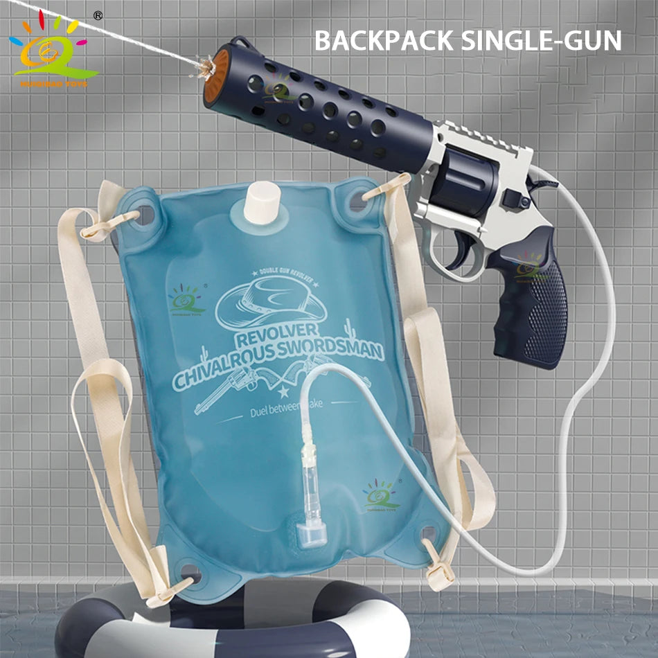 Summer Electric Backpack Automatic Revolver Water Gun Fights Toy Water Absorbing Guns Outdoor Beach Swimming Pool Toys for child