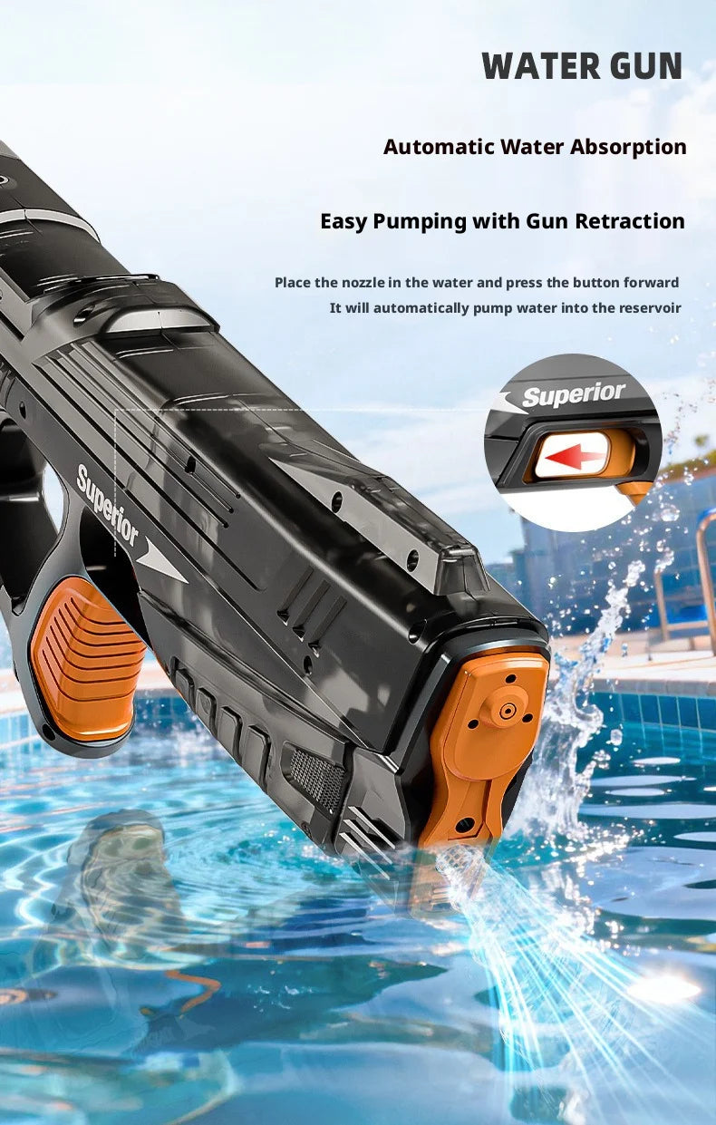 Electric Water Guns For Adults Powerful Squirt Automatic Water Suction Water Blasters Summer Outdoor Beach Toy For boys Kid Gift