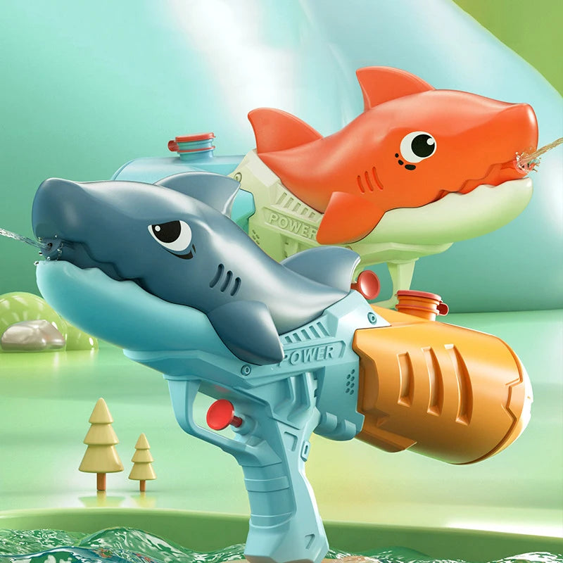 High Pressure Water Rifle for Adults; Kids Cartoon Shark Portable Water Gun, Summer Beach Outdoor Toy