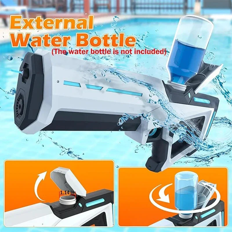 Powerful Electric Water Guns for Adults, Automatic Splash Blaster with Water Suction, Summer Outdoor Beach Toys for Boys Gift