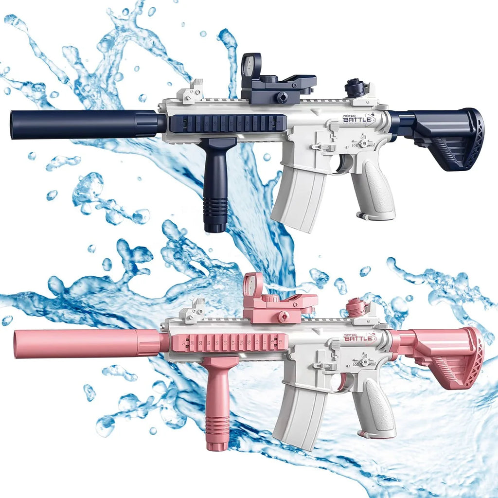 Summer M416 Electric Water Gun Battery Powered With External Water Bottle Attachment Perfect Gifts For Kids & Adults Outdoor Fun