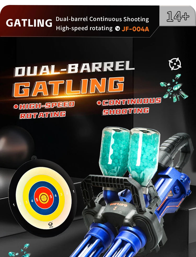 High-Speed Gatling Electric Ball Blaster - Fun for Kids and Adults, Rechargeable- Ideal for Outdoor Game Parties（No water bombs）