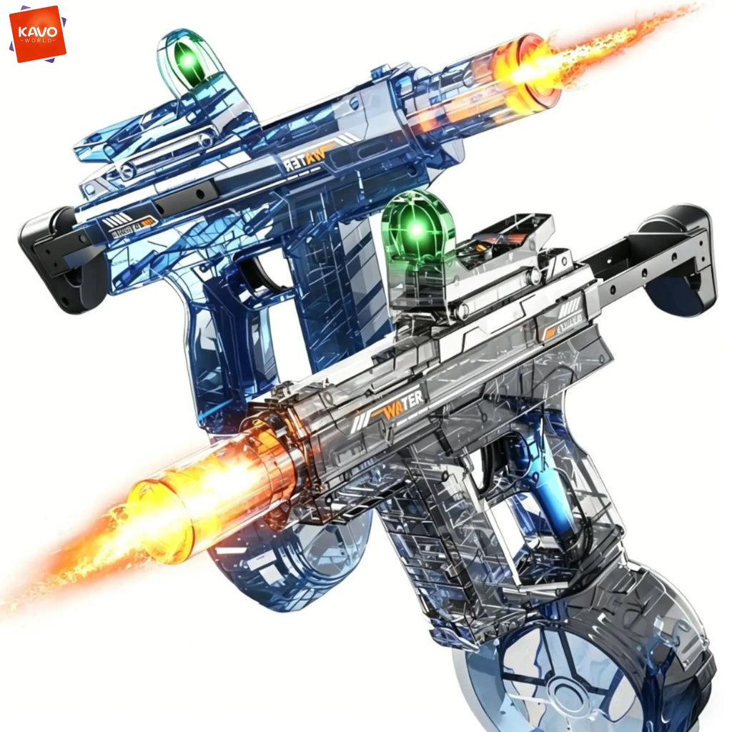 KAVOWORLD Transparent High Pressure Electric Water Blaster High Capacity Rechargeable Water Gun Toy for Kids Beach Pool Party