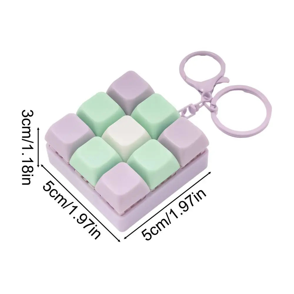 Fidget Keyboard 9 In 1 Mechanical Sensory Detachable Gadget Keycap Fidget for Classroom School Work Home Car Airplane Travel