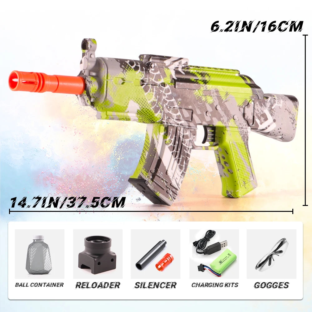 High-Speed AK Electric Ball Blaster - Fun for Kids and Adults, Rechargeable - Ideal for Outdoor Game Parties（No water bombs）