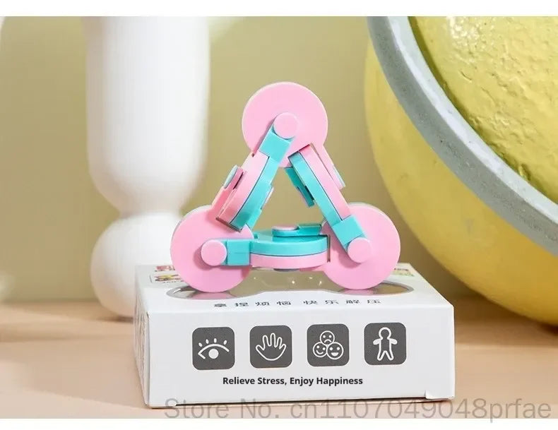 Fidget Flip Gyro 3D Cube 360 Degree Rotatable Fingertip Handheld Stress Relief Toy Creative Novelty For Adult Daily Gift