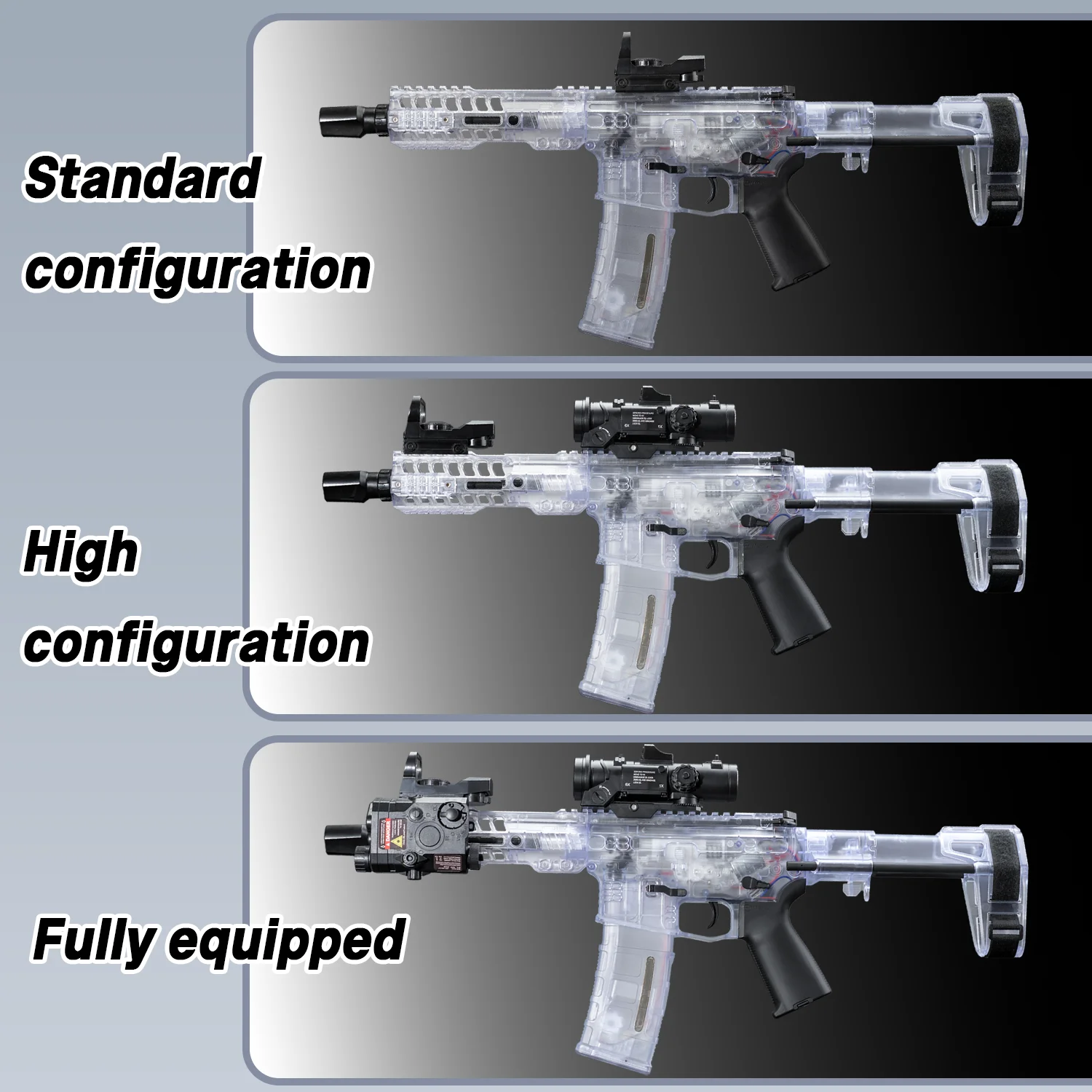 SLR Nylon Electric Gel Ball Blasting Toy Gun, Automatic Splash Ball Blaster, Suitable for Outdoor Shooting Games [No Bullets]