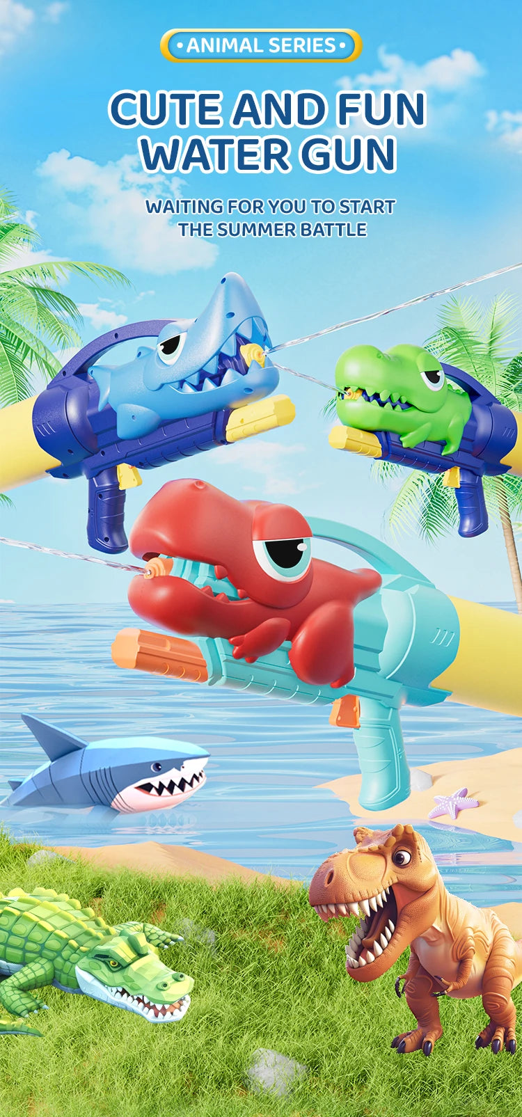 Children's Toy Water Spray Gun Boy Water Gun Water Fight Dinosaur Water Gun Girl Beach Water Toy Holiday Gift