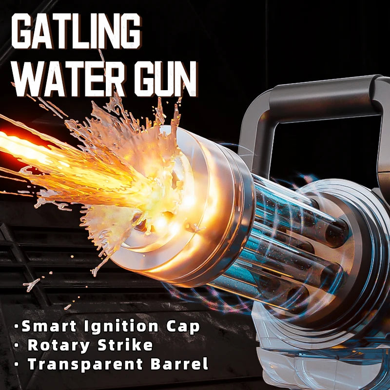 Adults Electric Water Gun Kids Gatling High Speed Powerful Shooting Children Automatic Water Blaster Backpack Summer Outdoor Toy