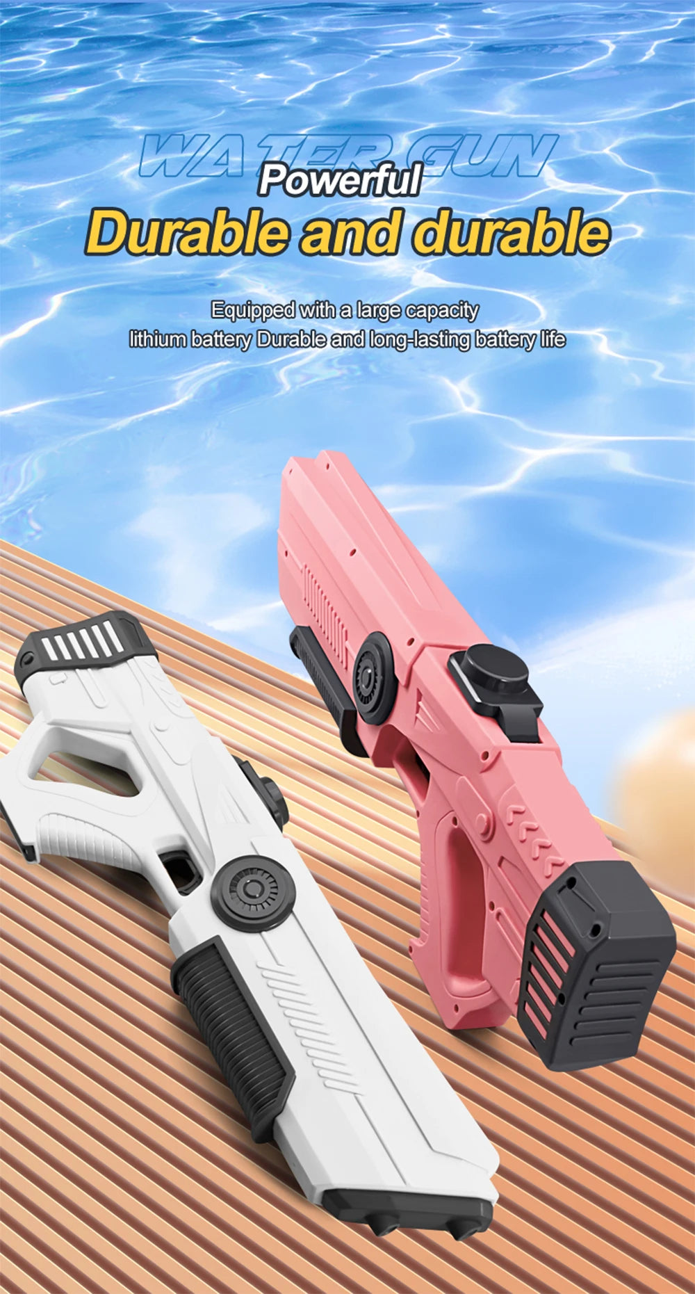 Electric Water Guns For Adults Powerful Squirt Automatic Water Suction Water Blasters Summer Outdoor Beach Toy For boys Kid Gift
