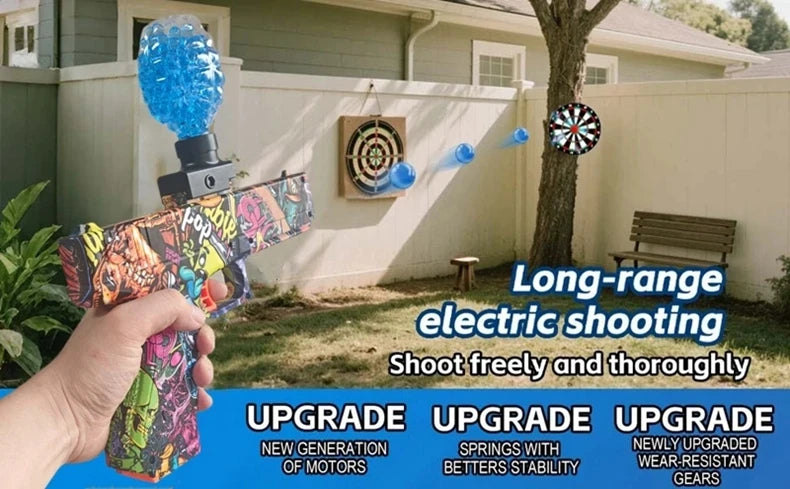 Electric Burst Splatter Blaster Toy Gun Gel Blaster Outdoor Shooting Games Gift for Boy Kids Adults (Bullets Excluded)